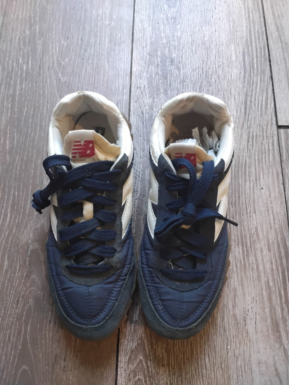 New Balance Men’s Navy and White Casual Sneakers